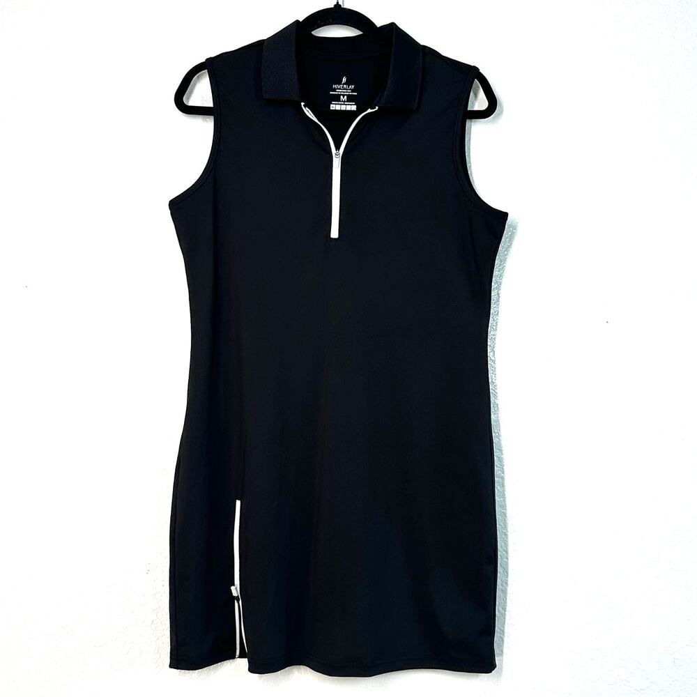 HIVERLAY Sleeveless Zip-Front Polo Golf Tennis Dress M Activewear Pickleball